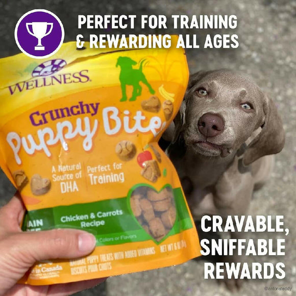 Wellness Crunchy Puppy Bites Chicken & Carrot Recipe Grain-Free Dog Treats (6 oz)