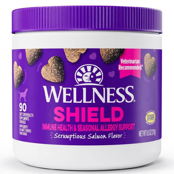 Wellness Shield Immune Health & Seasonal Allergy Support Supplement for Dogs 45 soft chews - Dog Immune & Allergy