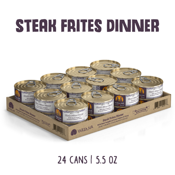 Weruva Steak Frites with Beef, Pumpkin & Sweet Potato in Gravy Canned Dog Food