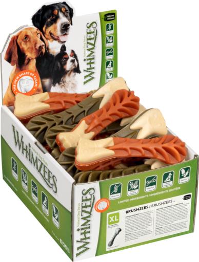 Whimzees Brushzees All Natural Daily Dental Dog Treat X-Large Bulk (18 ct) - Dog Dental Care 1