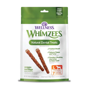 Whimzees by Wellness Dental Chews Veggie Sausage For Large Dog (7 Pack) - Dog Dental Care 1