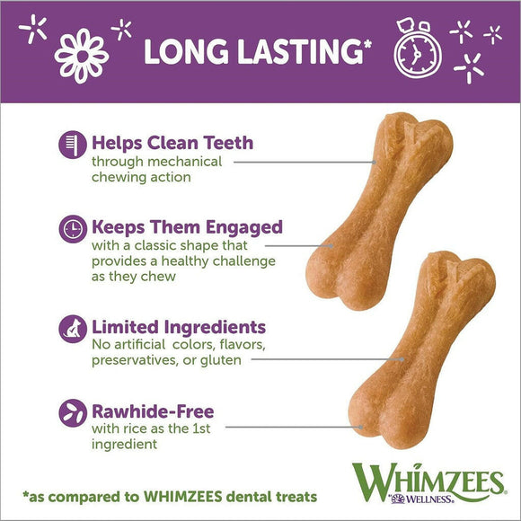 Whimzees by Wellness Rice Bone Natural Grain Free Dental Chew For Large Breed Dog(6 pc)