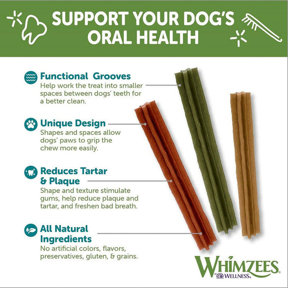 Whimzees by Wellness Stix Natural Grain-Free Dental Chews For Extra-Small Breed Dogs (56 pc)