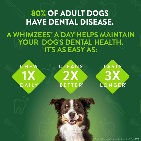 Whimzees Natural Grain Free Daily Dental Medium Dog Treats (7.4 oz)