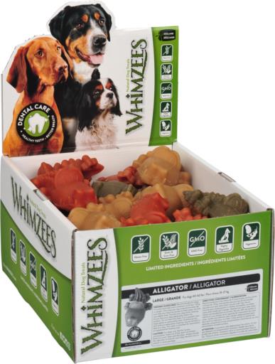 Whimzees Paragon Alligator All Natural Dental Chews For Large Dogs (30 count) - Dog Dental Care 1