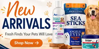 A white bottle of petsafe brand pet care product with a blue and green label.