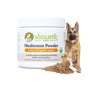 Wholistic Pet Organic Mushrooms for Dogs & Cats 2 oz - Dog & Cat Supplements & Vitamins 1