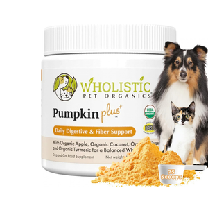 Wholistic Pet Organic Pumpkin Plus for Dog & Cat 8 oz - Dog & Cat Supplements & Vitamins 1