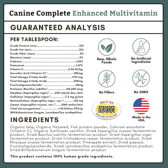 Wholistic Pet Organics Canine Complete Organic Multivitamin Powder for Dog - Dog Multi-Vitamins 5