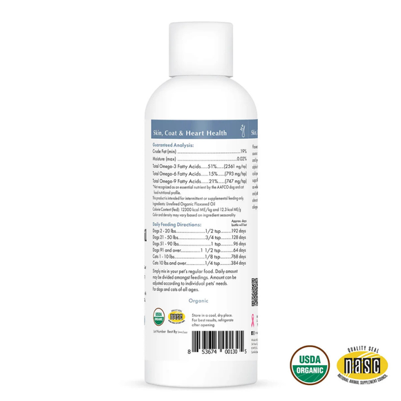 Wholistic Pet Organics Flaxseed Oil - Dog & Cat Skin & Coat Supplements 4