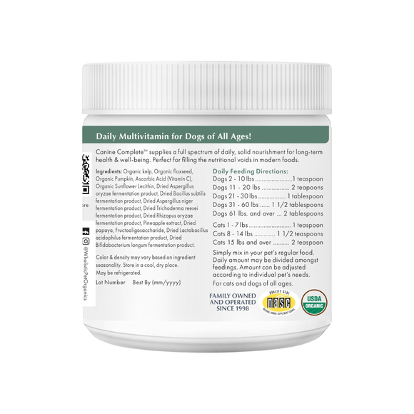 Wholistic Pet Organics Pumpkin Canine Complete Multivitamins for Dog - Dog Multi-Vitamins 2