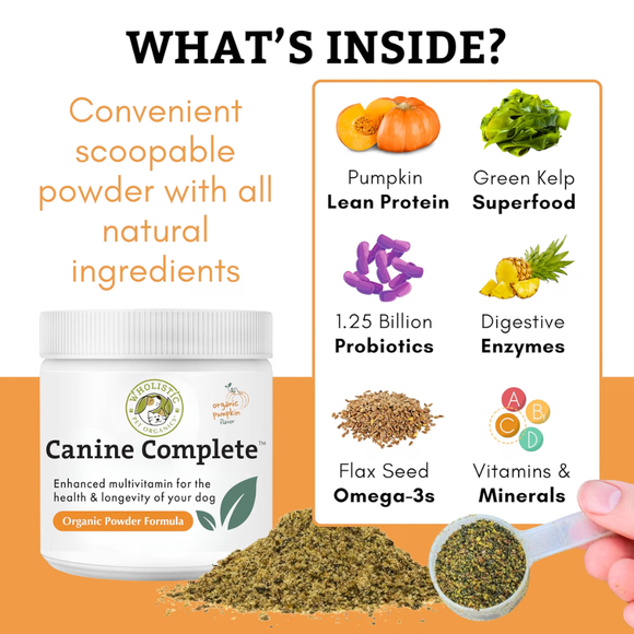 Wholistic Pet Organics Pumpkin Canine Complete Multivitamins for Dog - Dog Multi-Vitamins 5