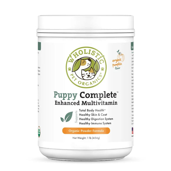 Wholistic Pet Organics Puppy Complete Organic Pumpkin Flavor Multivitamin for Puppies - 1 lb - Dog Vitamins &