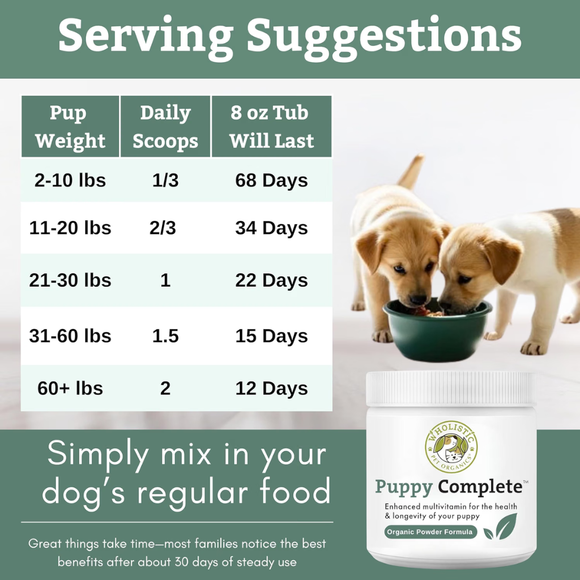Wholistic Pet Organics Puppy Complete Original White Fish Flavor Multivitamin for Puppies - Dog Supplements & Vitamins 6
