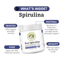 Wholistic Pet Organics Pure Spirulina for Cats & Dogs 3 oz - Dog & Cat Supplements & Vitamins 3