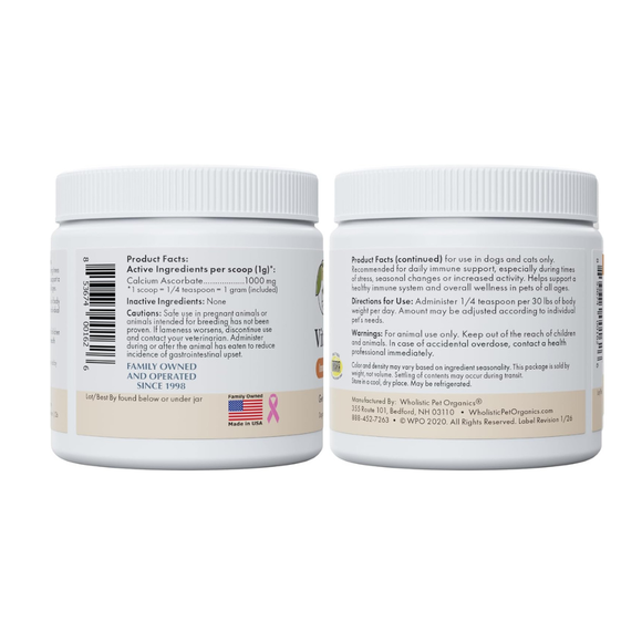 Wholistic Pet Organics Vitamin C Powder for Dogs & Cats - Dog & Cat Supplements & Vitamins 9