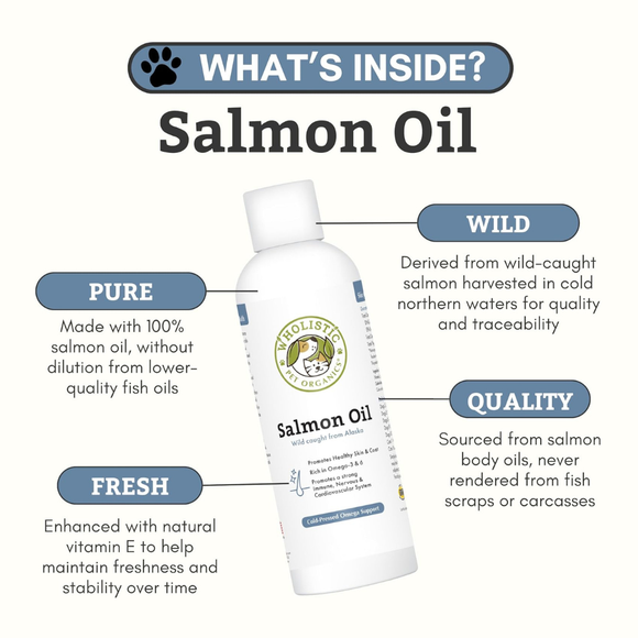 Wholistic Pet Organics Wild Alaskan Salmon Oil - Pet Vitamins & Supplements 8