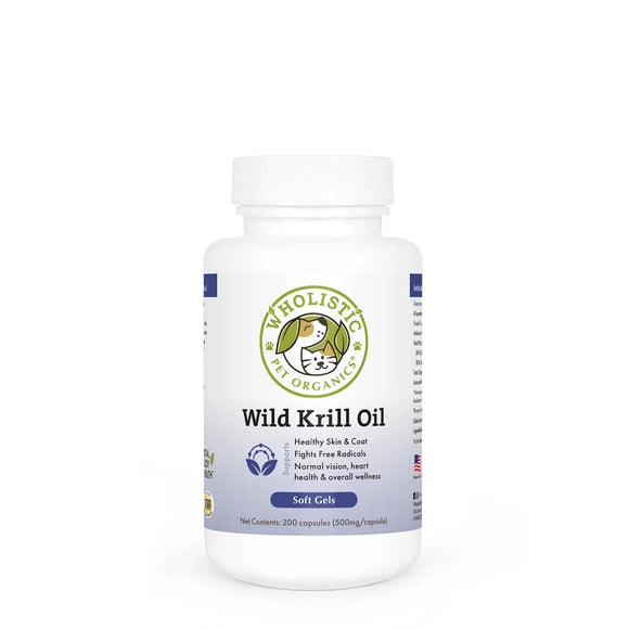 Wholistic Pet Organics Wild Krill Oil Capsules for Dogs & Cats - 200 Count - Dog & Cat Supplements & Vitamins 11
