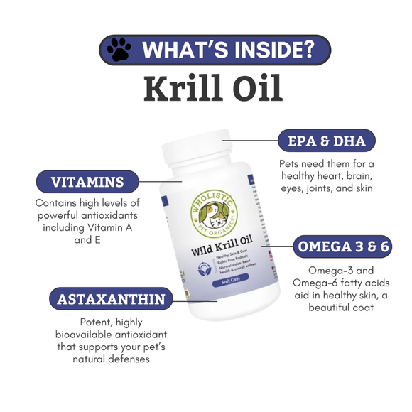 Wholistic Pet Organics Wild Krill Oil Capsules for Dogs & Cats - Dog & Cat Supplements & Vitamins 3