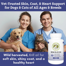 Wholistic Pet Organics Wild Krill Oil Capsules for Dogs & Cats - Dog & Cat Supplements & Vitamins 8