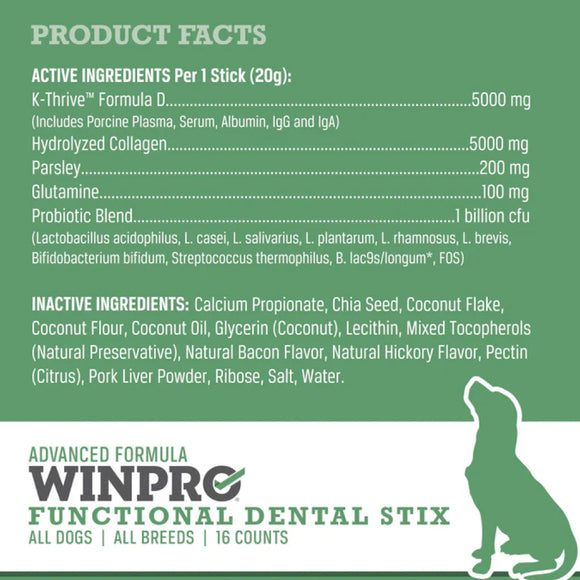 WINPRO Dog Functional Dental Stix (16 Stix)