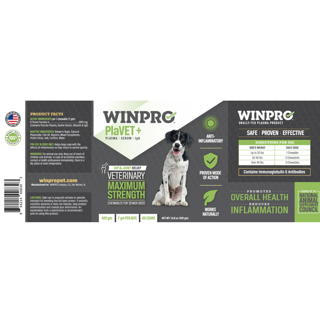 WINPRO PlaVET+ Joint Support Chews for Dogs Mobility Care