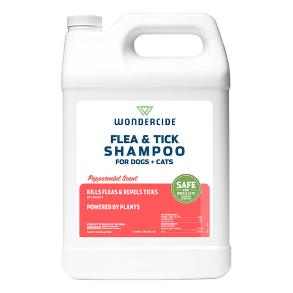 Wondercide Dog & Cat Flea & Tick Shampoo with Natural Essential Oils 1 gallon - Peppermint - Dog Shampoos &
