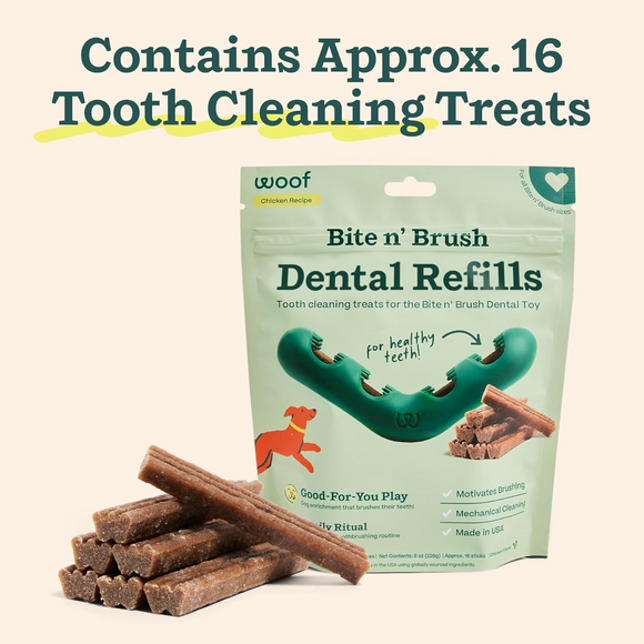 Woof Bite n’ Brush Refills Chicken Sticks Dental Treats for Dogs (8 oz) - Dog Treats 2