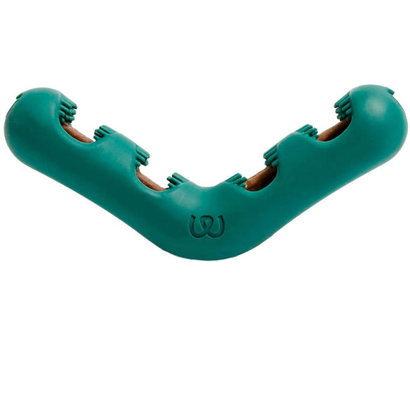 Woof Dog Bite n' Brush Dog Chew Treat Holder, Green