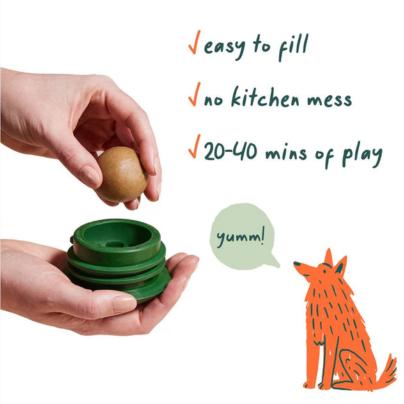 Woof Pupsicle Power Chewer Refillable Dog Treat Dispenser Toy, Green