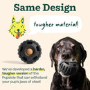 Woof Pupsicle Power Chewer Refillable Dog Treat Dispenser Toy, Black