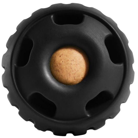 Woof Pupsicle Power Chewer Refillable Dog Treat Dispenser Toy, Black