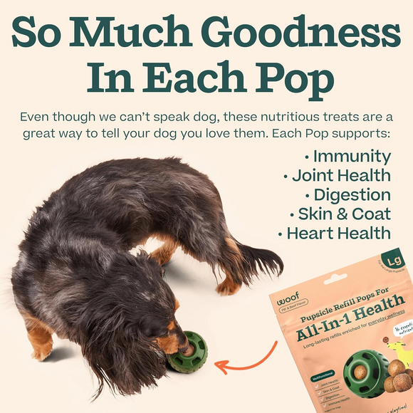 Woof Pupsicle Refill Pops All-In-1 Health Peanut Butter & Beef Recipe Lickable Dog Treats - Dog Treats 5