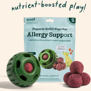 Woof Pupsicle Refill Pops for Allergy Support Peanut Butter & Beef Recipe Lickable Dog Treats, Small