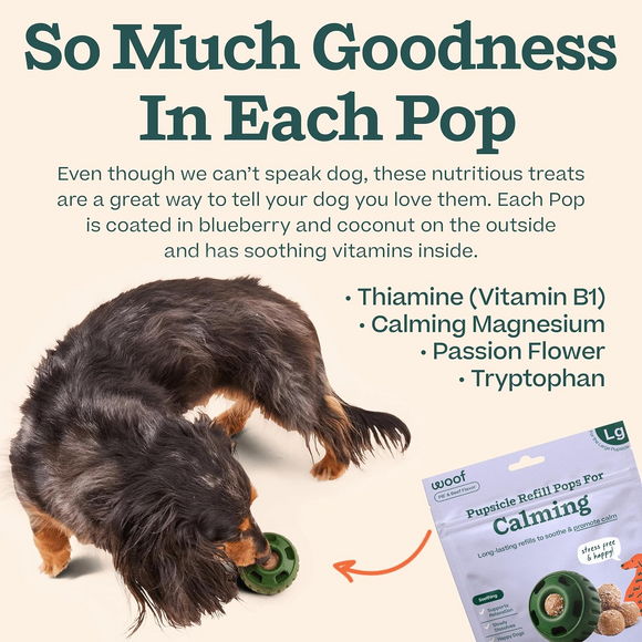 Woof Pupsicle Refill Pops for Calming Peanut Butter & Beef Recipe Lickable Dog Treats - Dog Treats 6