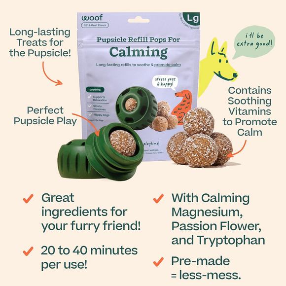 Woof Pupsicle Refill Pops for Calming Peanut Butter & Beef Recipe Lickable Dog Treats - Dog Treats 5