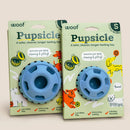 Woof Pupsicle Power Chewer Refillable Dog Treat Dispenser Toy, Blue