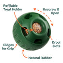 Woof Pupsicle Power Chewer Refillable Dog Treat Dispenser Toy, Green