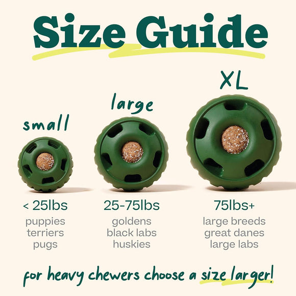 Woof Pupsicle Power Chewer Refillable Dog Treat Dispenser Toy, Green