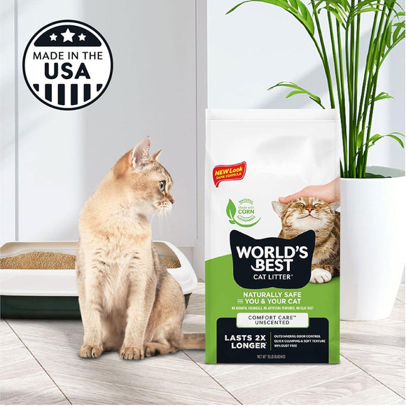 World’s Best Cat Litter Comfort Care Unscented 28 lbs - Cat Litter & Waste Disposal 6