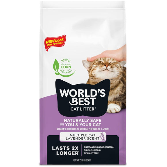 World’s Best Cat Litter Multiple Cat Lavender Scent 28 lbs - Cat Litter & Waste Disposal 1