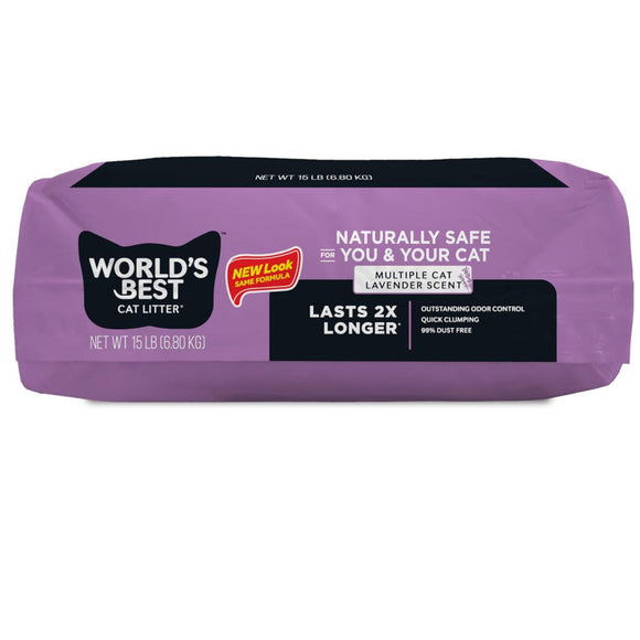 World’s Best Cat Litter Multiple Cat Lavender Scent 28 lbs - Cat Litter & Waste Disposal 10