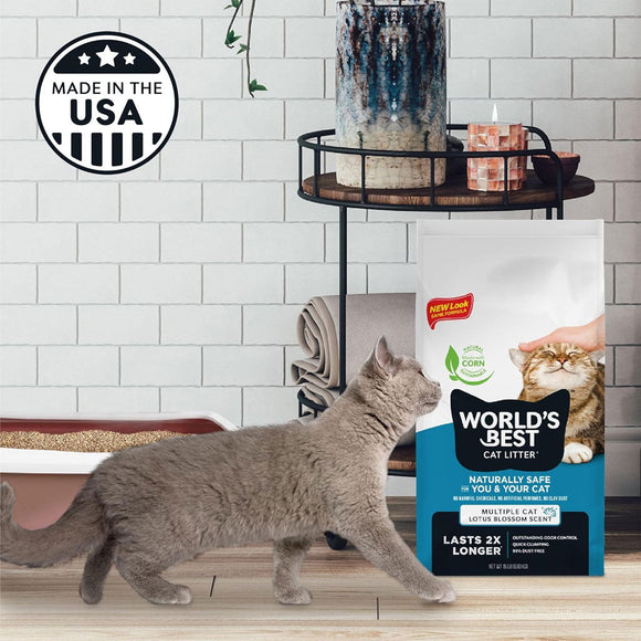 World’s Best Cat Litter Multiple Cat Lotus Blossom Scent 28 lbs - Cat Litter & Waste Disposal 6