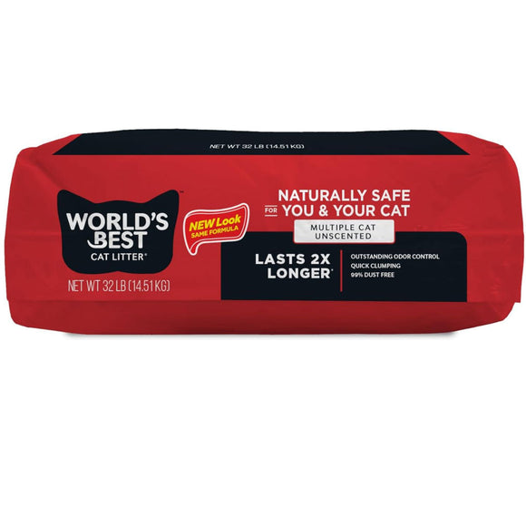 World’s Best Cat Litter Multiple Cat Unscented 28 lbs - Cat Litter & Waste Disposal 10