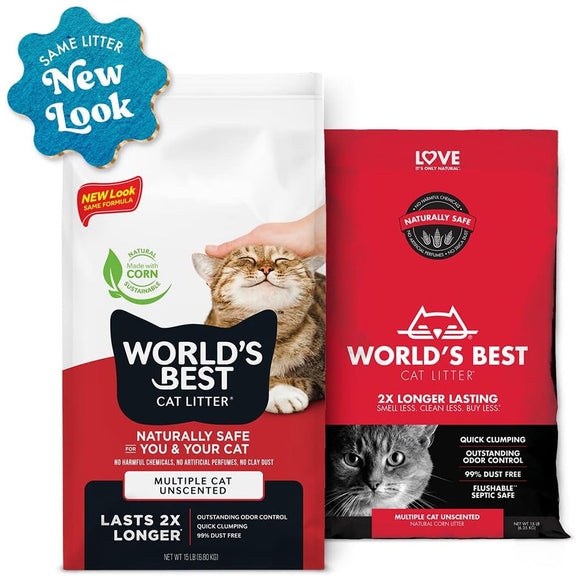 World’s Best Cat Litter Multiple Cat Unscented 28 lbs - Cat Litter & Waste Disposal 2