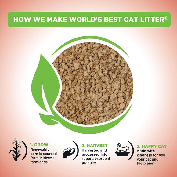 World’s Best Cat Litter Poof Fighter Multiple Cat Light Lemongrass Scent 28 lbs - Cat Litter & Waste Disposal 3