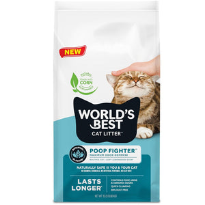World’s Best Cat Litter Poof Fighter Multiple Cat Light Lemongrass Scent 28 lbs - Cat Litter & Waste Disposal 1