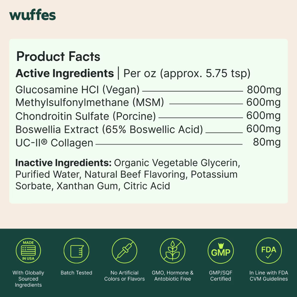 Wuffes Joint Liquid for Dogs (8 oz) - Dog Vitamins & Supplements 2