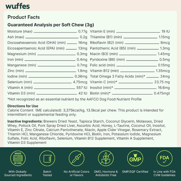 Wuffes Multivitamin Chews for Dogs (50 chews) - Dog Treats 8