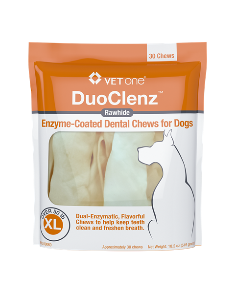 DuoClenz Enzyme-Coated Rawhide Dental Chews for Dogs